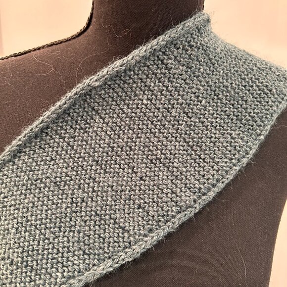 Handmade Dark Green Sophie Scarf in a Poly/Wool Blend Size Lg. - Picture 5 of 8